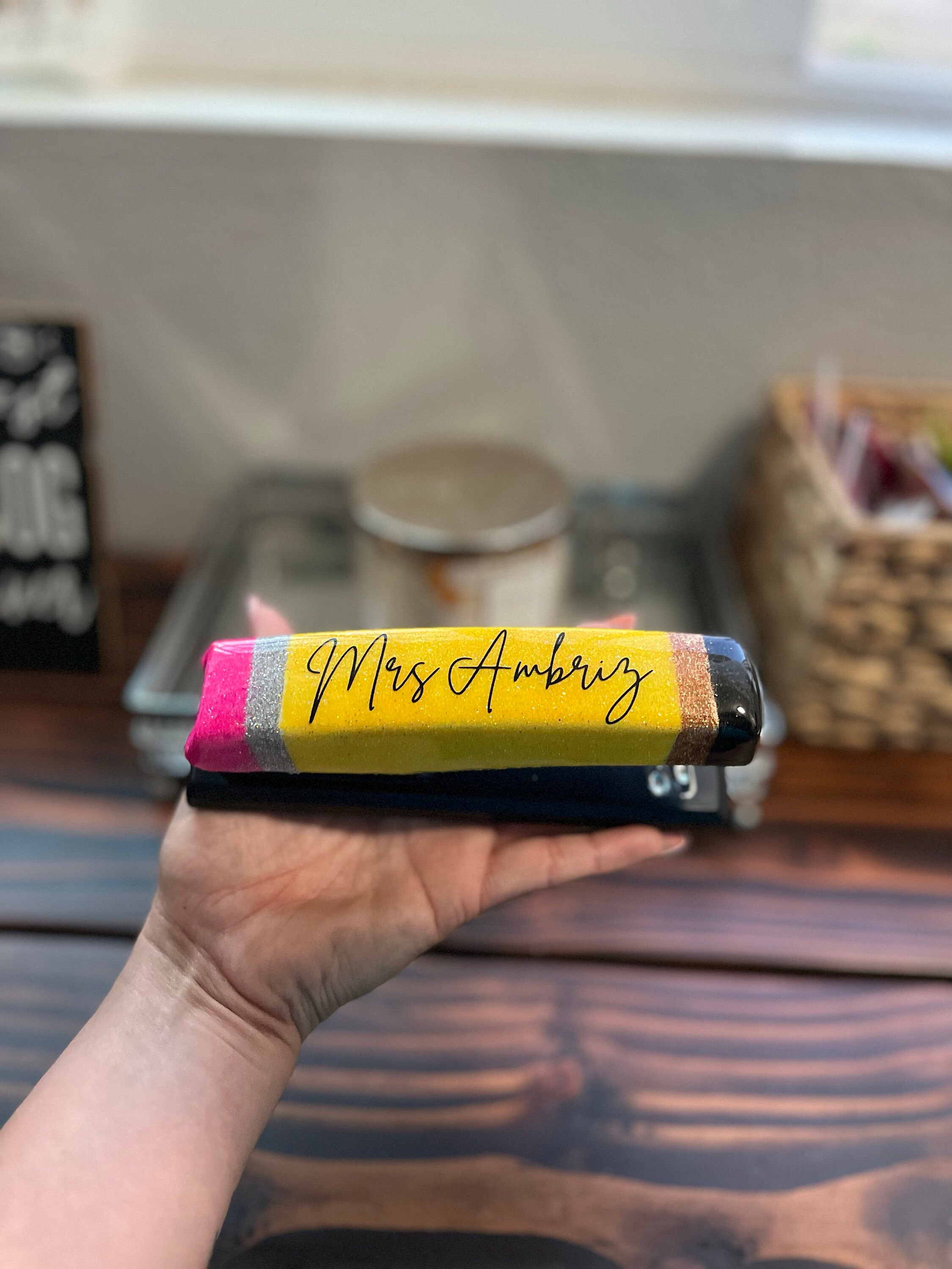 Personalized Stapler|Teacher Stapler|Pencil Stapler|Glitter Stapler|Cute Teacher Gift| Epoxy Resin Stapler|Crayon Stapler|Notebook Stapler