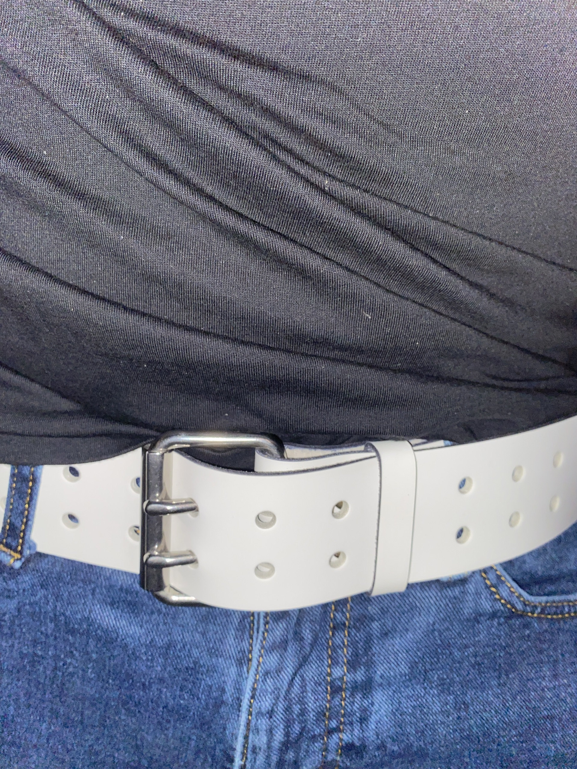 2&quot; Casual Amish Handmade Wickett & Craig Double Hole 12oz Real Bridle Leather Dress Work Belt for Gun Holster Strap-Made in Lancaster PA