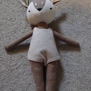 Premium Linen Heirloom Stuffed Animal Toys Fawn Art Doll Hand ...