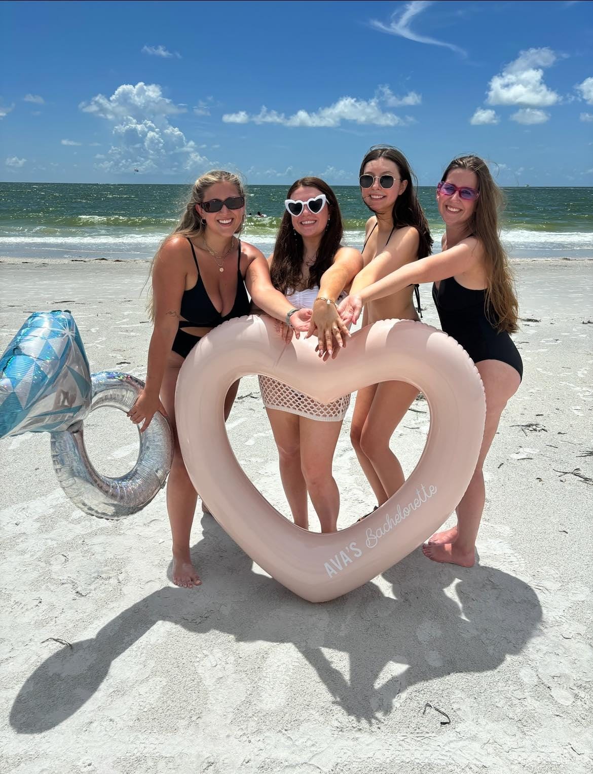 Bachelorette Party Decor Bachelorette Pool Float Personalized Heart Float Pink Beach Bachelorette Party Party Ideas Photo Prop (EB3432)