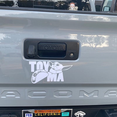 Yoda Truck Vinyl Decal Sticker For Toyota Tacoma - 6x4 Inches Glossy Oracal
