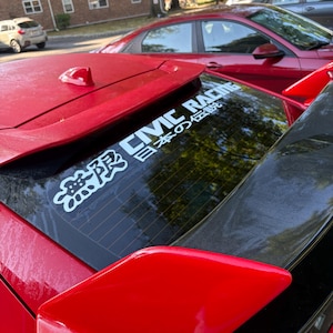 Striscione K-tuned Per Parabrezza - Decalcomania Vinile Racing - Rosso 24x48 Pollici