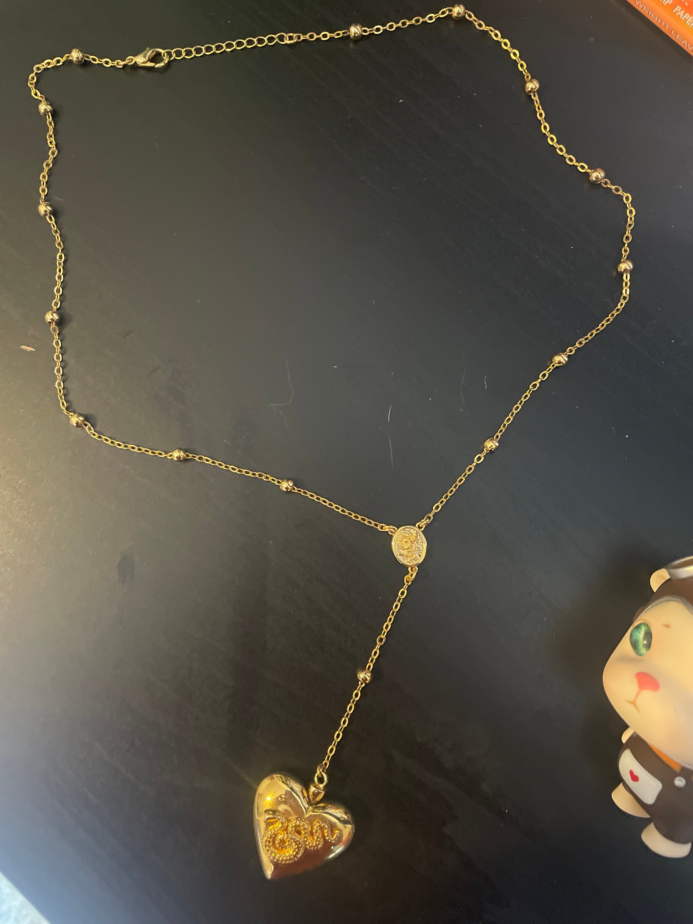 Rosary Emerald Heart Necklace