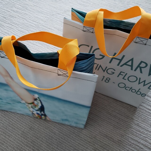 Recycling vinyl banners into reusable tote bags by Banners2Bags