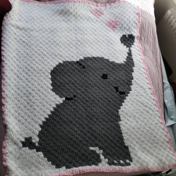 C2C Baby Elephant Graphgan Pattern - Etsy