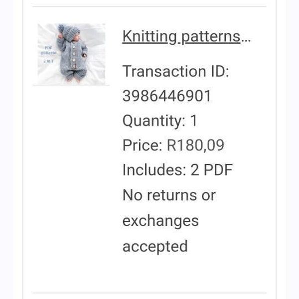 Knitting Patterns Set 2 in 1, Knitting Pattern Baby Romper, Baby Hat ...