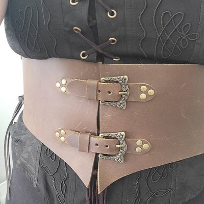 Renaissance Women's Waist Belt, Leather W/ Buckles /F/ AB - Etsy