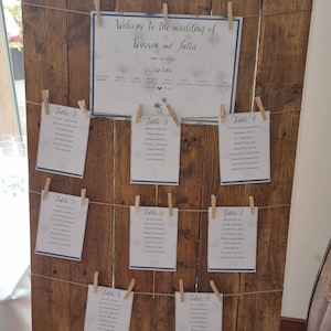 PERSONALISED Wedding Table Plan Rustic Wooden Table Plan - Etsy