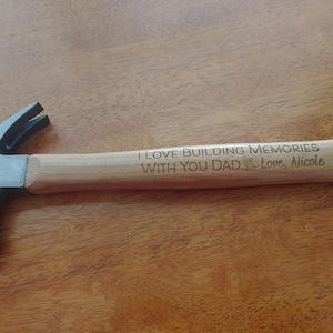 Fathers Day Gift from Daughter First Fathers Day Gift Father&#39;s Day Present Gift from Son Gift for Grandpa Personalized Hammer Hammer for Dad photo