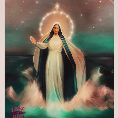 Our Lady Star of the Sea Art Print, Catholic Art, Virgin Mary Art ...