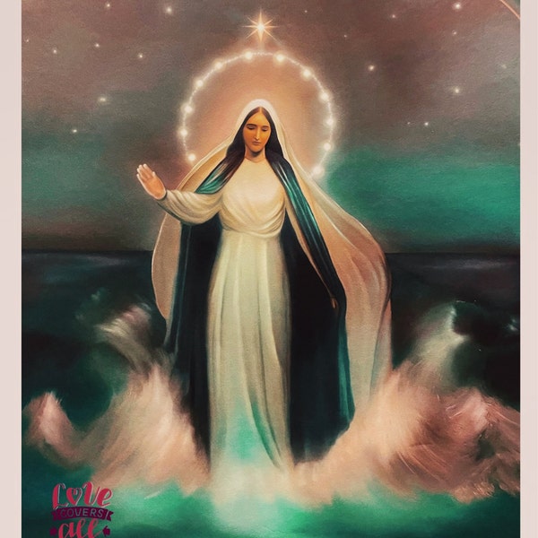 Our Lady Star of the Sea Art Print, Catholic Art, Virgin Mary Art ...