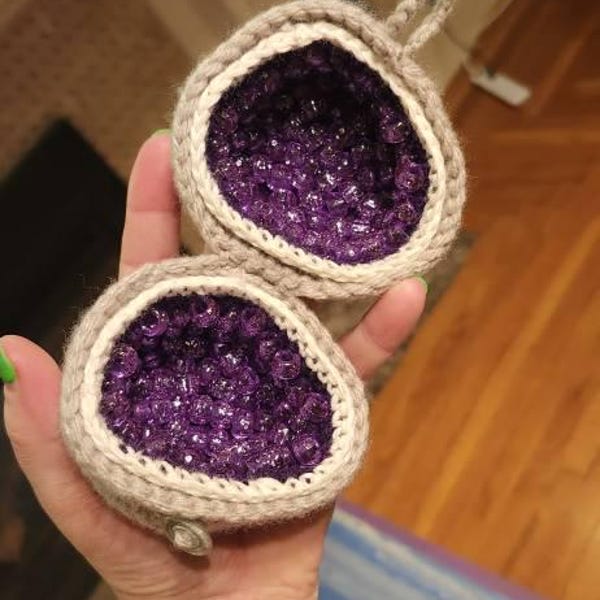 Crochet Pattern Crystal Geode Optional Button Closure, No Sew, Easy ...