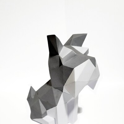 Little Schnauzer Paper Model papercraft DIY Low Poly - Etsy