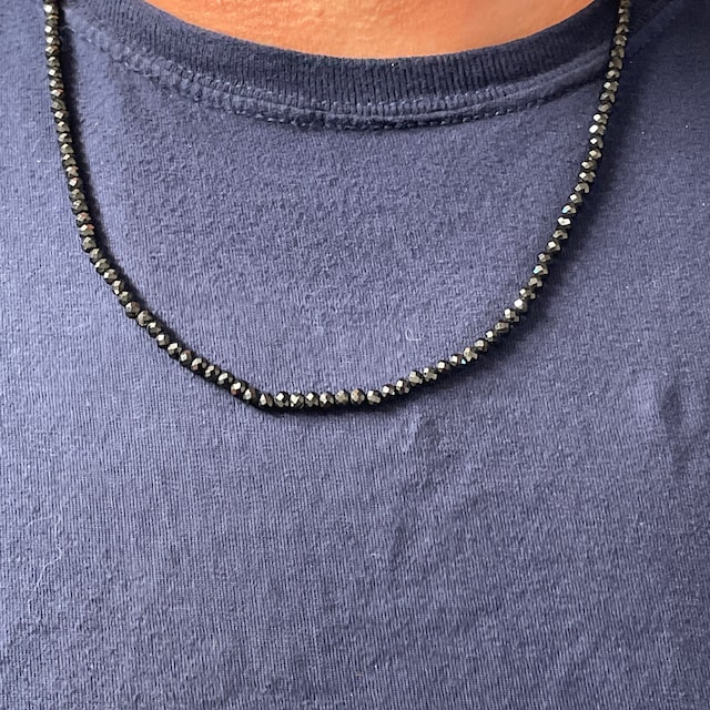 ASTROS PITCHER Lance Mccullers s Black Necklace Natural Black Spinel Necklace 22 Inches Houston Astros Sterling Silver very Sparkly Etsy