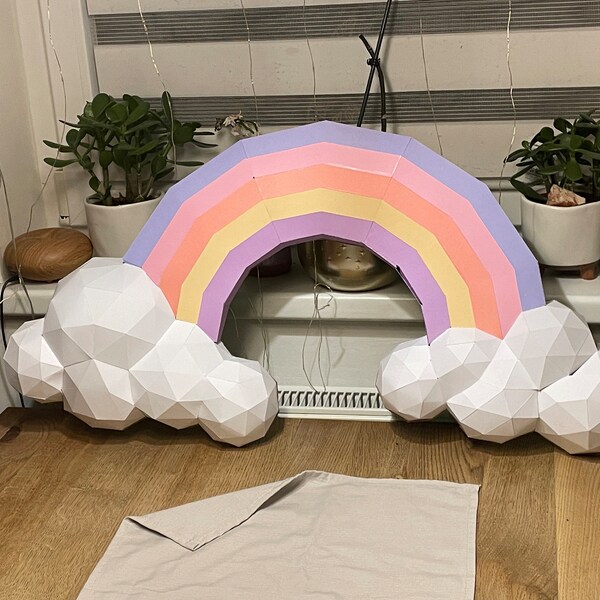 Rainbow Brite Papercraft 3D DIY Low Poly Paper Crafts Origami Wall ...