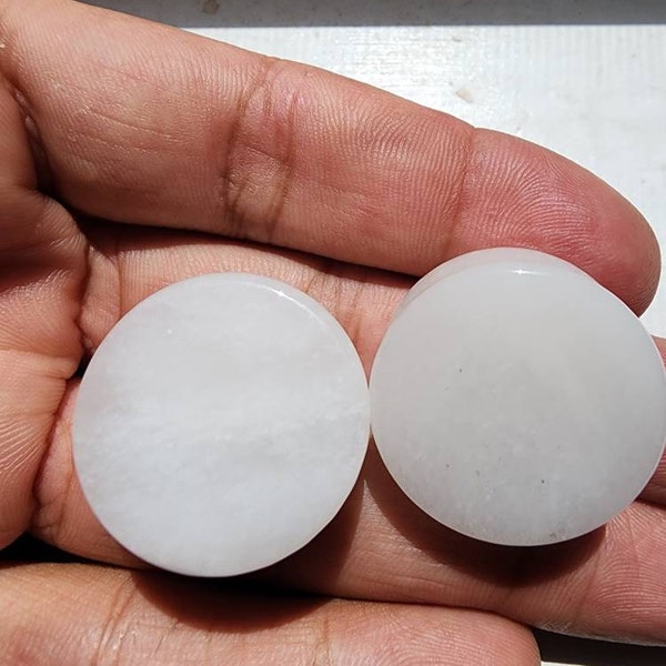 White Jade Single Flared Stone Plugs