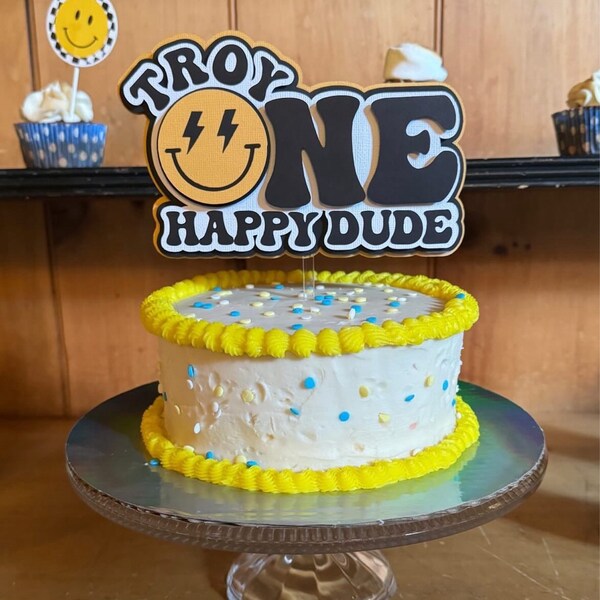 One Happy Dude Cake Topper Happy Dude Cake Topper One Happy Dude Iap 600x600.5951510949 Hhgrm21e