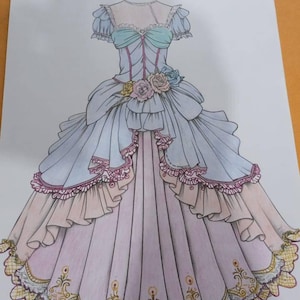 royal princess dress drawing 50 Princess Dress Coloring Book, Printable Royal Fashion Dress Coloring  Pages, Grayscale Magical Floral Dress Coloring Book for Adults Kids