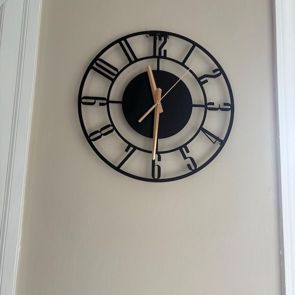 Large Metal Wall Clock: Modern Silent Home Decor - Etsy