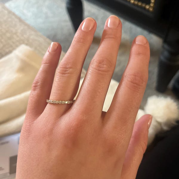 Lab Grown Diamond 14K Gold Wedding Band | Half Eternity Stacking Ring ...