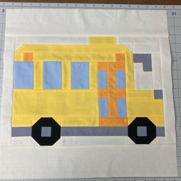 PDF Quilt Block Pattern – Schoolbus – Vehicle Quilt - Etsy