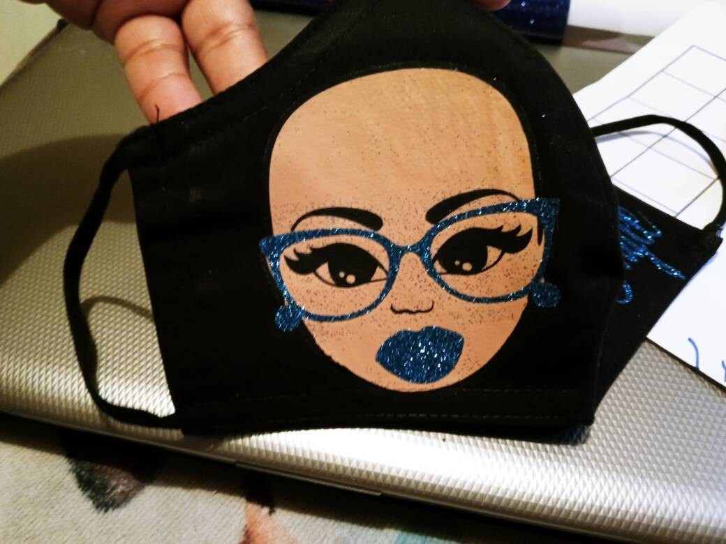 Download Bald Woman with glasses svg, Black Girl svg, Afro girl ...