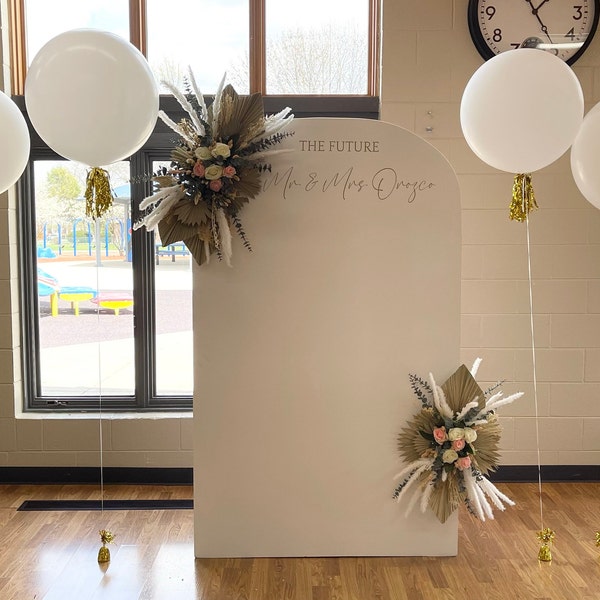 Celebrating the Future Mr and Mrs Decal for Sign Making Balloon Arch ...