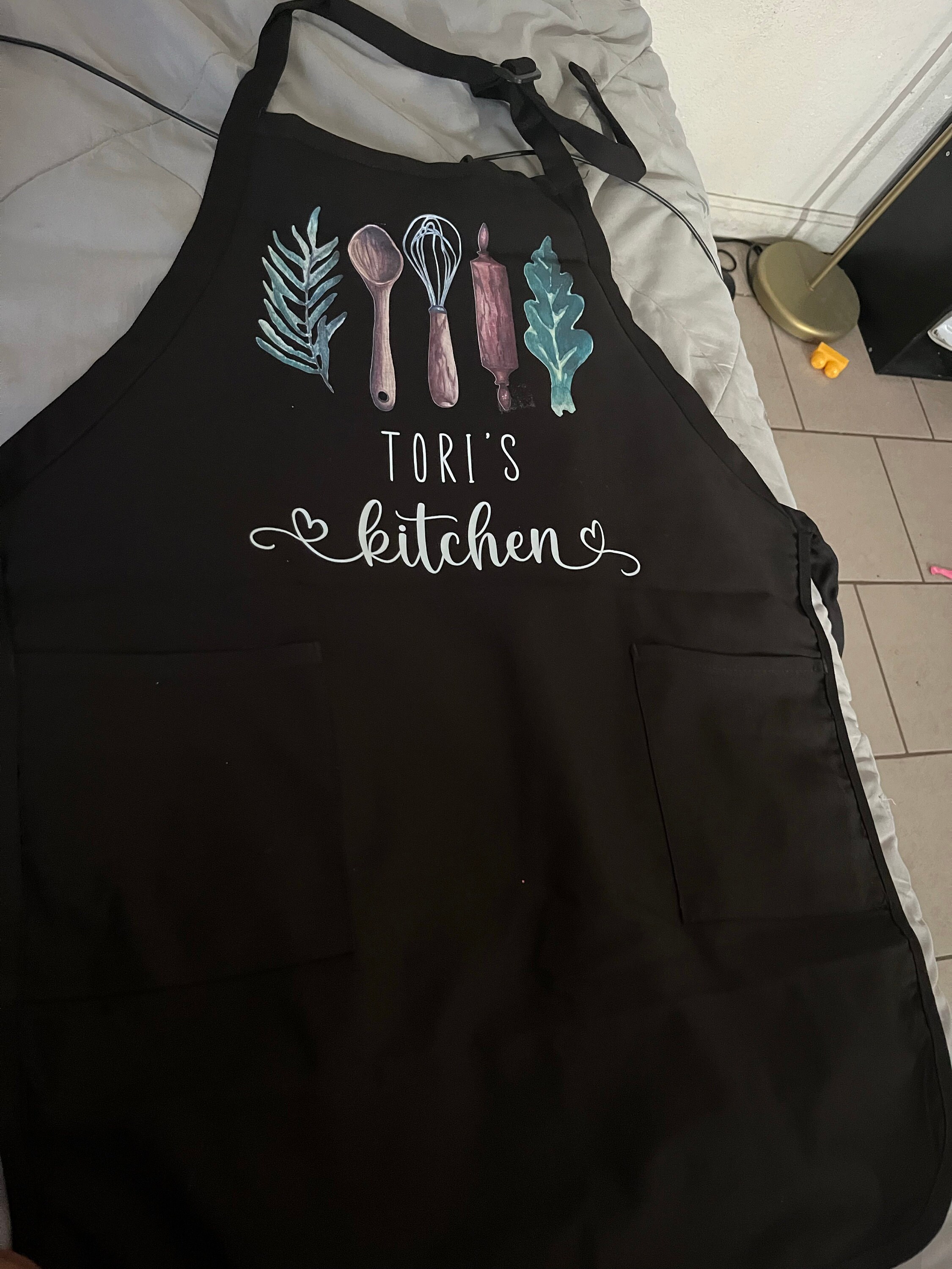 Personalized Apron for Women, Custom Mother&#39;s Day Gift, Kitchen Apron for Grandmother, Personalized Gift for Mom, Custom Printed Apron