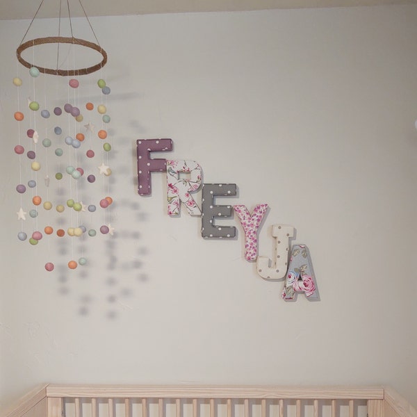 Fabric Letters, Handmade Fabric Letters, Wall Art, Nursery, Children's ...