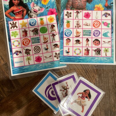 Moana Bingo 20 Cards, Printable Moana Bingo Game, Moana Printable Bingo ...