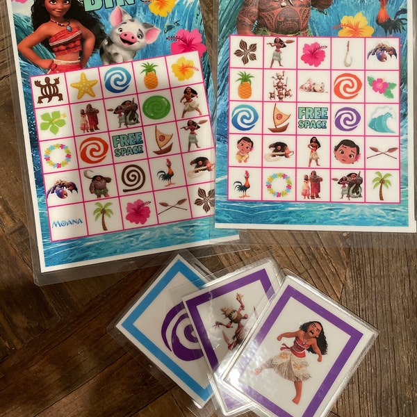 Moana Bingo 20 Cards, Printable Moana Bingo Game, Moana Printable Bingo ...