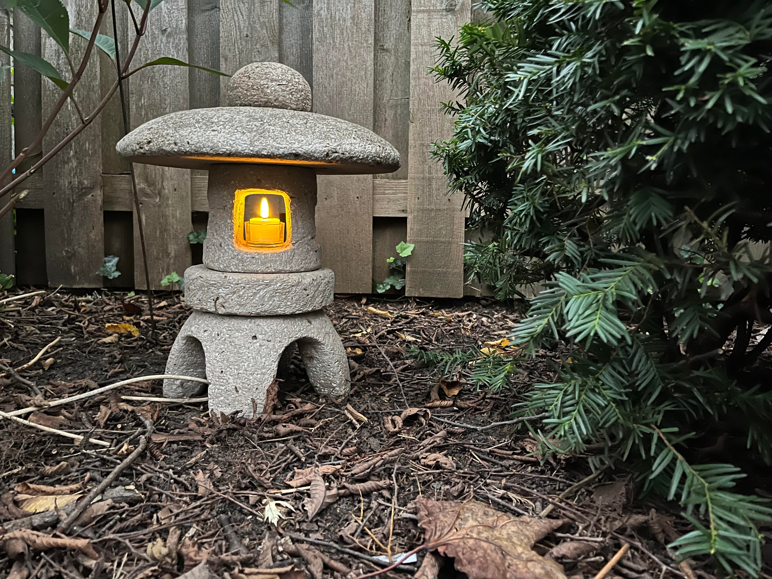 Hypertufa Garden Lantern 18 or 24 Tall | Japanese Style Stone