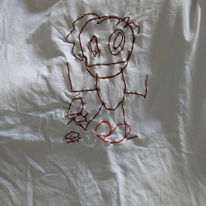 EMBROIDERED Custom Kids Photo Drawing Tshirt Sweatshirt as a Personalized Unique Special Gift for Moms, Dads, Aunts, Sisters