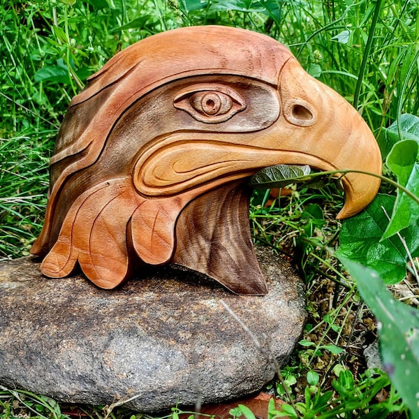 Maori Eagle Head: Hand-carved Wood Sculpture, New Zealand Art - Etsy