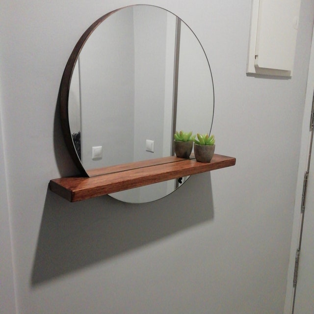 Espejo redondo para baño/ espejo circular de madera/ Decoración de pared  espejo/ Espejo de baño/ Ref. 00203 / Hecho a mano en Toledo por Muebles  Dvalenti -  España