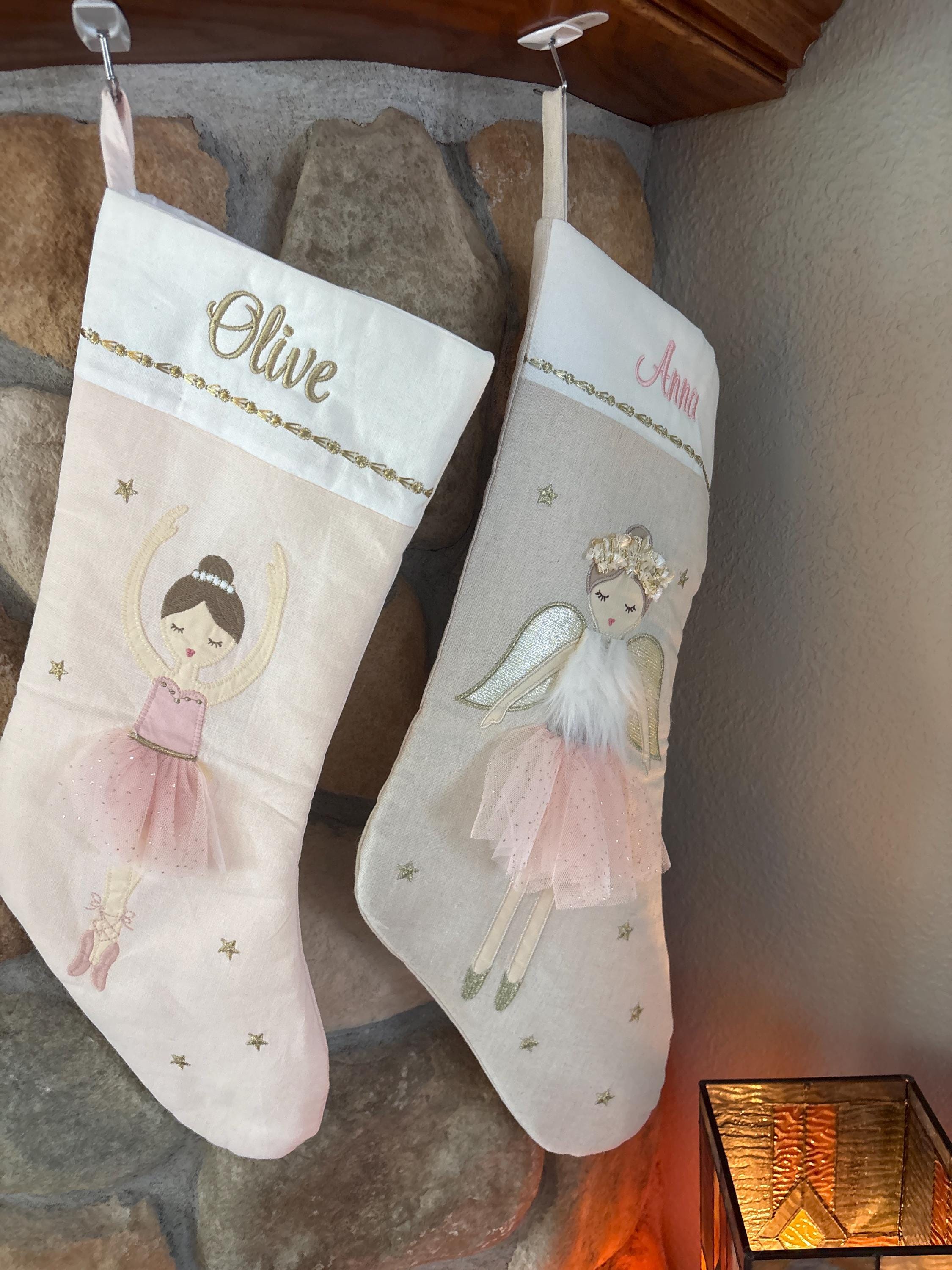 Personalized Christmas Stocking for Girls: Mermaid, Ballerina, Unicorn
