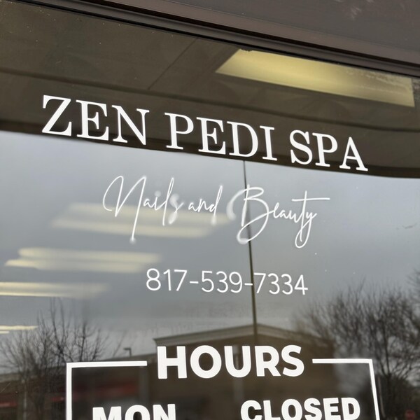 Custom Store Hours Decal - Business Door Sign for Hours of Operation ...