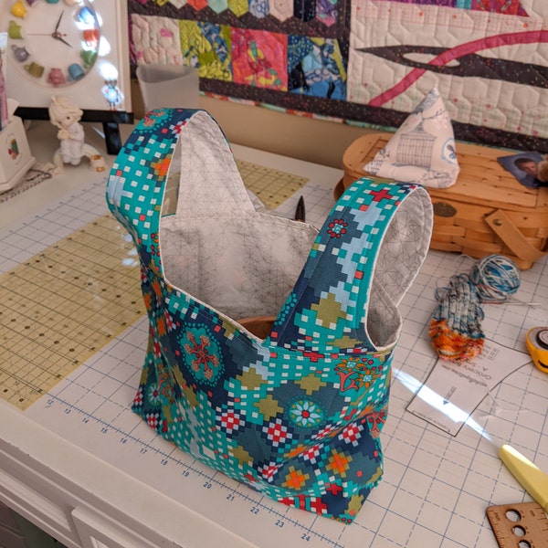 Grocery Bag Sewing Pattern PDF: Reversible Market Tote in Three Sizes ...