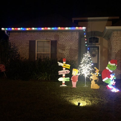 GRINCH Stealing the Christmas Lights Max the Reindeer Cindy - Etsy