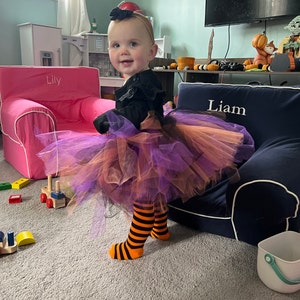 Orange Black Purple Tutu Skirt, Halloween Costume Skirt, Witch