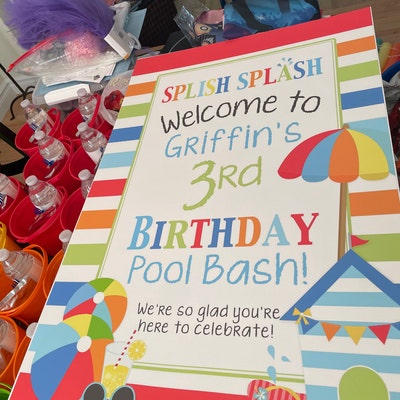 Beach Bash or Pool Bash Birthday Party Printable Welcome Sign Splish ...