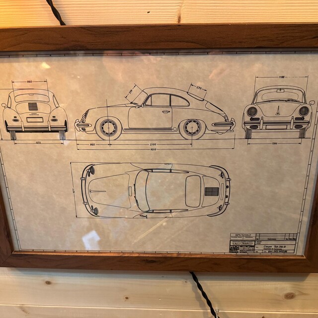 Classic Porsche 356B Coupe or Cabriolet Blueprint Art Print - Etsy