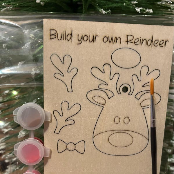 Pop Out Build Your Own Rudolph Craft Kit File SVG, Reindeer, Christmas ...