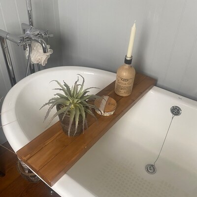 Bath Board Bath Tray Bath Caddy Vintage-style Bath Organiser - Etsy