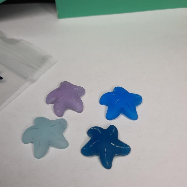 Large Sea Glass Shell Shaped Focal Beads 3pcs,sea Glass Scallop Shell ...