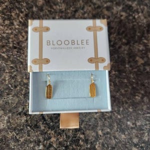 Customer photo, Butter Drop Earrings