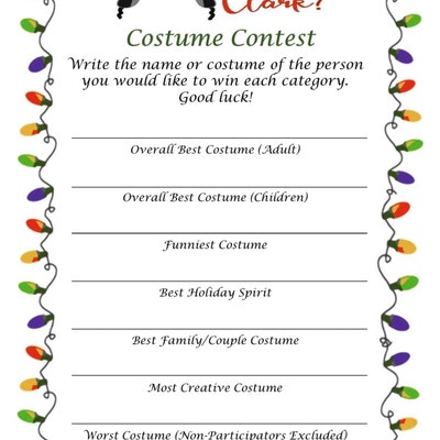 Halloween Costume Contest Ballot - Etsy