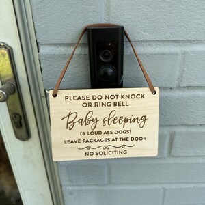 Baby Sleeping Sign, Please Do Not Knock or Ring Doorbell Wood Sign, Do ...
