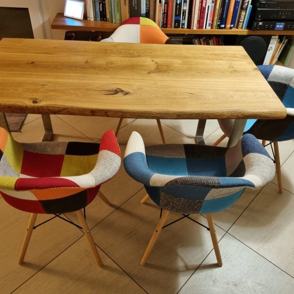 Dining Table Oak Wooden Table Solid Wood Tree Edge Tree Table Oiled ...