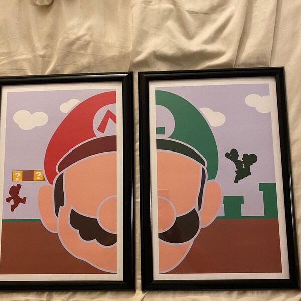 Super Mario Minimalist: Mario & Luigi Set - Etsy